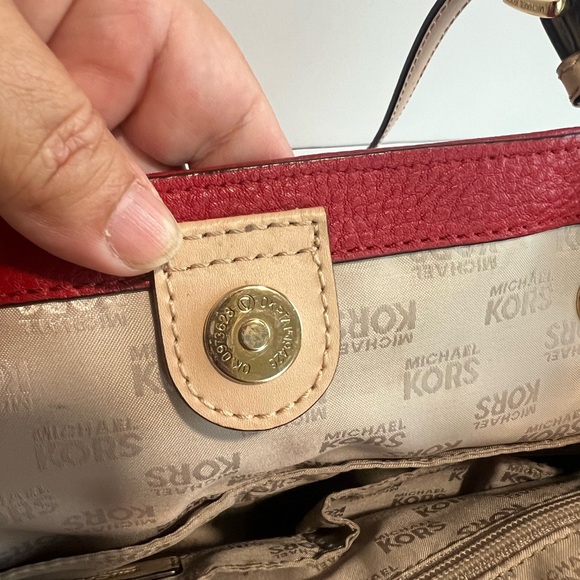 Michael Kors Red Pebble Leather
Tote Bag with Tan Straps - Picture 5 of 12